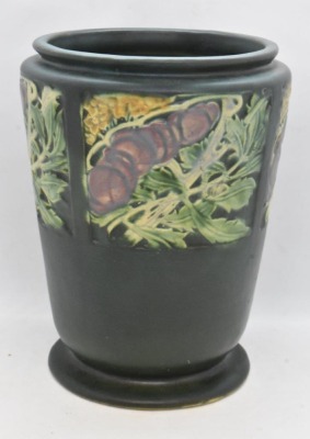 Roseville Rosecraft Panel 291-8" vase, dark green - 2