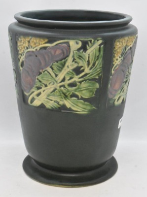 Roseville Rosecraft Panel 291-8" vase, dark green - 3