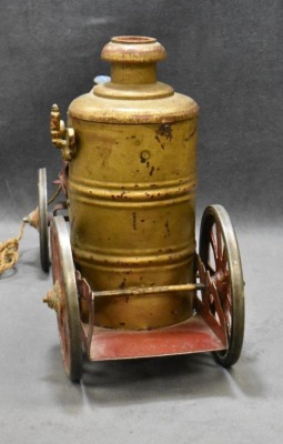 Cast metal horse-drawn fire pumper w/ driver - 4