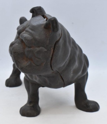 Cast Iron bull dog bank - 2