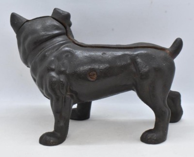 Cast Iron bull dog bank - 3