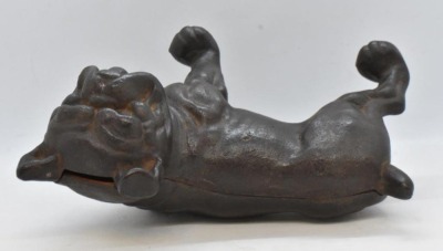 Cast Iron bull dog bank - 6