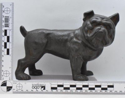 Cast Iron bull dog bank - 8