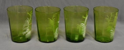 Mary Gregory 5 pc. water set, green - 12