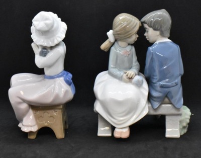 (2) Nao by Lladro figurines: "First Love" and "A Big Hug" - 3