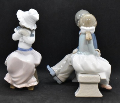 (2) Nao by Lladro figurines: "First Love" and "A Big Hug" - 4