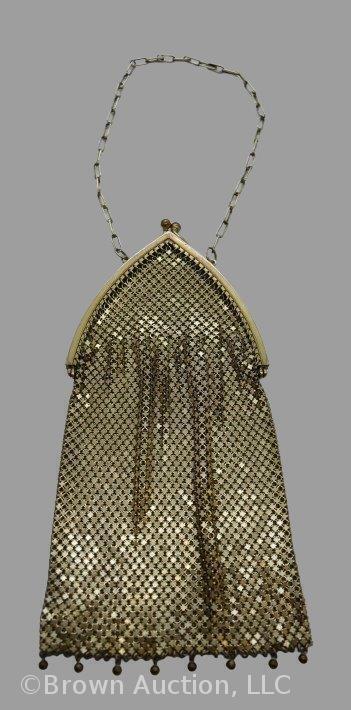 Vintage gold mesh purse, 7.5"l