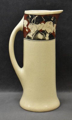 Roseville Creamware (Quaker) 11.5" tankard and (4) 4.5" mugs - 4