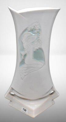 Roseville Silhouette 787-10" white vase, Nude