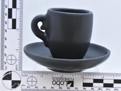 Van Briggle 2.5"h cup and saucer, black - 4