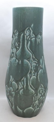 Mrkd. Rookwood Art Pottery 14" green vase, Shape No. 2997 - 3