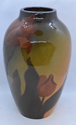 Mrkd. Rookwood standard glaze 9" vase, Shape No. 900B, floral design - 2