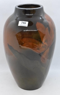 Mrkd. Rookwood standard glaze 9" vase, Shape No. 900B, floral design - 5