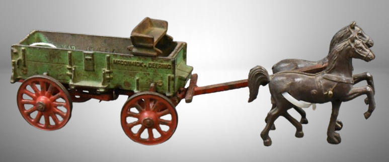 Cast Iron McCormick Deering horse-drawn farm wagon