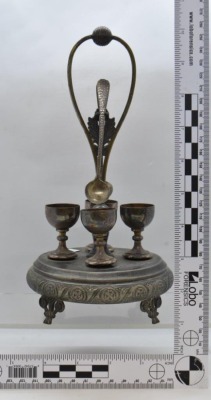 Mrkd. Acme Silver Co. Toronto 9" egg stand - 6