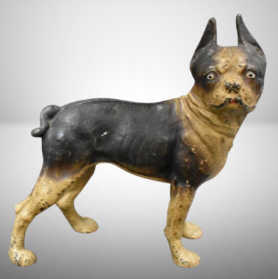 Cast Iron Boston Terrier door stop by Hubley, 10"h x 9"l