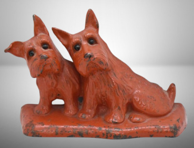 Cast Iron Scottie Dogs door stop, 6"