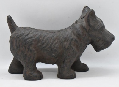 Cast Iron Scottie Dog door stop, 5" x 9" - 4