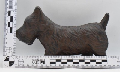 Cast Iron Scottie Dog door stop, 5" x 9" - 7