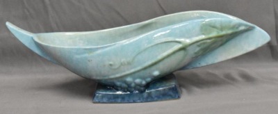 Roseville Wincraft 228-12" console bowl, turquoise/ blue - 3