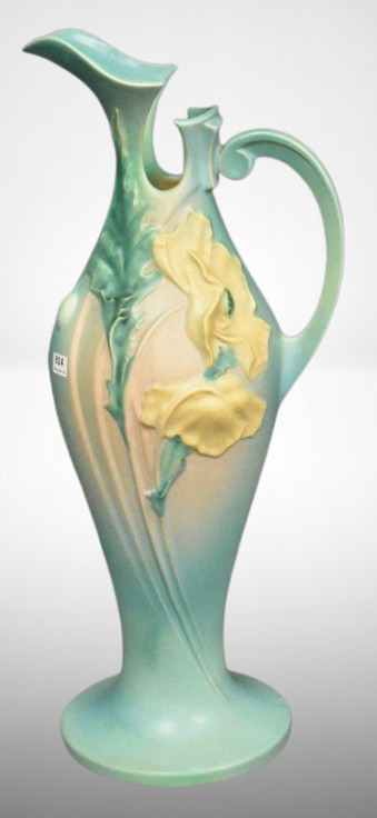 Roseville Poppy 880-18" ewer, green