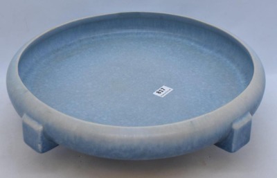 Roseville Rozane Pattern buttressed 395-9" bowl, lt. blue - 2