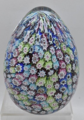 Murano Glass Millefiori 5" egg-shaped paperweight - 2