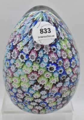 Murano Glass Millefiori 5" egg-shaped paperweight - 3