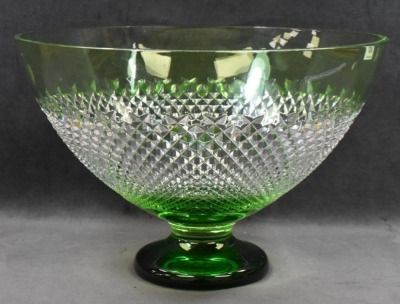 Waterford Alana Prestige green centerpiece/ punch bowl, 9"h x 13"d - 2