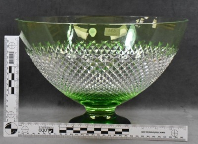 Waterford Alana Prestige green centerpiece/ punch bowl, 9"h x 13"d - 3