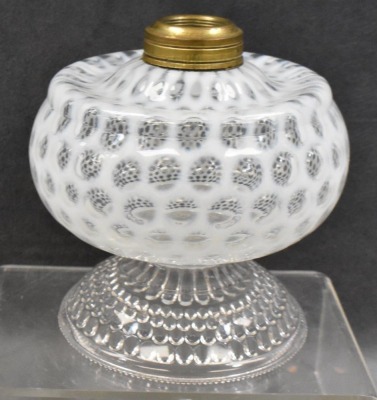 (2) Clear opalescent kerosene finger lamps - 7