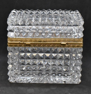 French faceted cut crystal casket jewelry box - 3