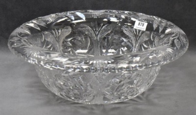 European Badash Crystal 3.5"h x 10"d heavily etched bowl, rolled rim - 4