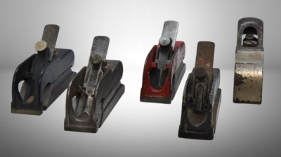 (5) Miniature wood planes, 1 mrkd. Stanley