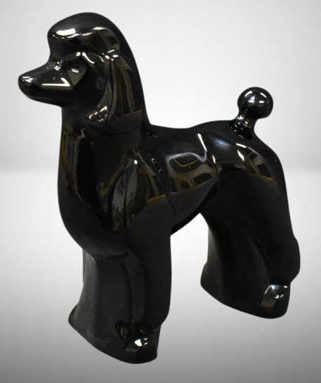 Mrkd. Baccarat black crystal poodle, 5" tall