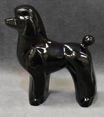 Mrkd. Baccarat black crystal poodle, 5" tall - 2