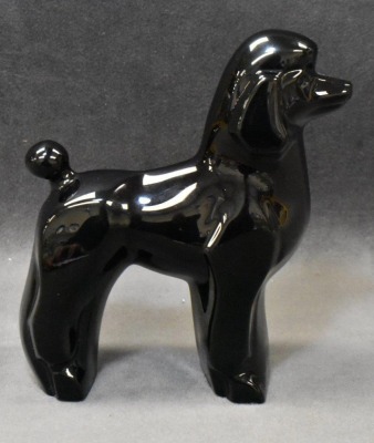 Mrkd. Baccarat black crystal poodle, 5" tall - 4