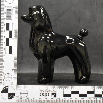 Mrkd. Baccarat black crystal poodle, 5" tall - 9