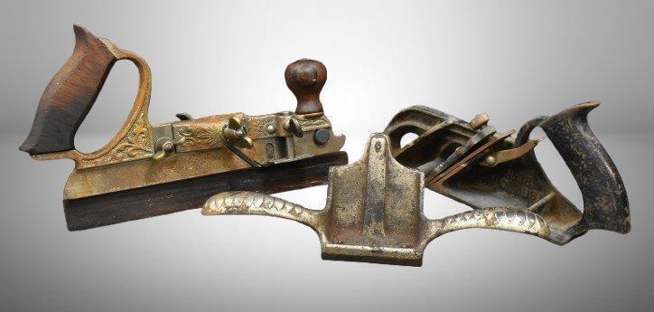 (3) antique hand tools: unmarked combination plane, Stanley No. 78 bull nose plane & Stanley No.81 cabinet scraper