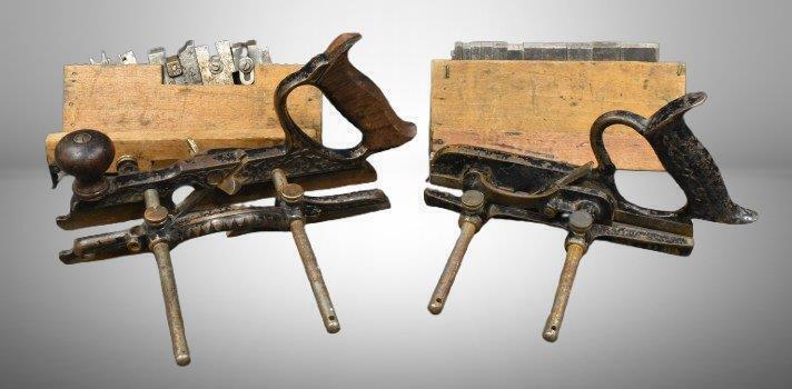 (2) antique combination planes & (2) comps. of bits