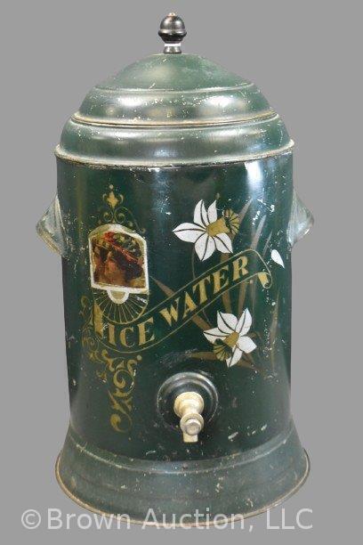 Vintage decorative "Ice Water" dispenser, 21" tall