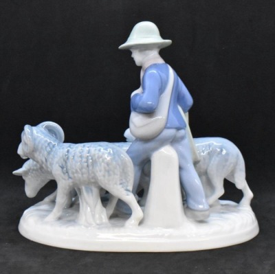 Gerold Porzellan Bavaria figurine of shepherd and sheep, #4903 - 3