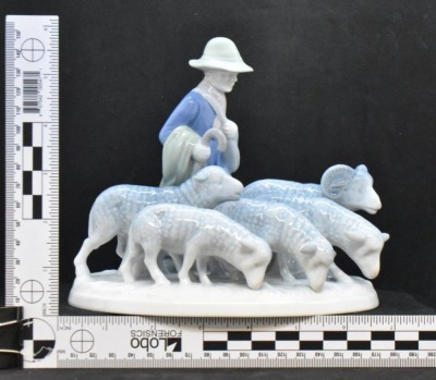 Gerold Porzellan Bavaria figurine of shepherd and sheep, #4903 - 8