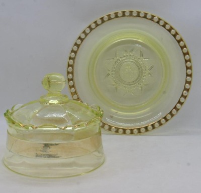 Vaseline 4 pc. table set by Riverside Glass Co. - 8