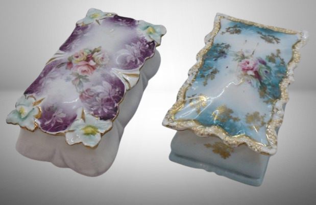 (2) R.S. Prussia trinket boxes, floral designs