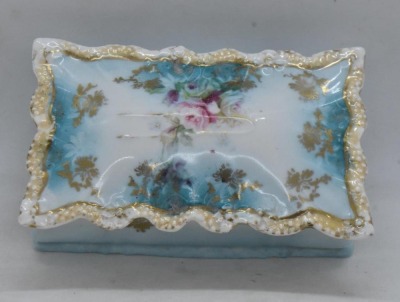 (2) R.S. Prussia trinket boxes, floral designs - 6