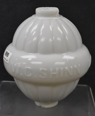 (3) W.C. Shinn milk glass lightning rod balls - 9