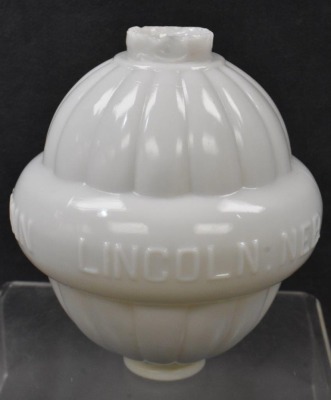 (3) W.C. Shinn milk glass lightning rod balls - 10