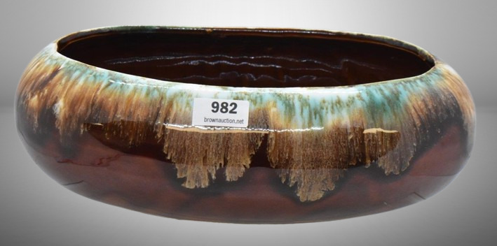 R.R.P. and Co. Roseville brown drip stoneware bowl