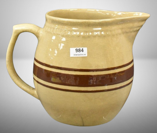 Weller Utility Ware 6.5" pitcher w/ brown band